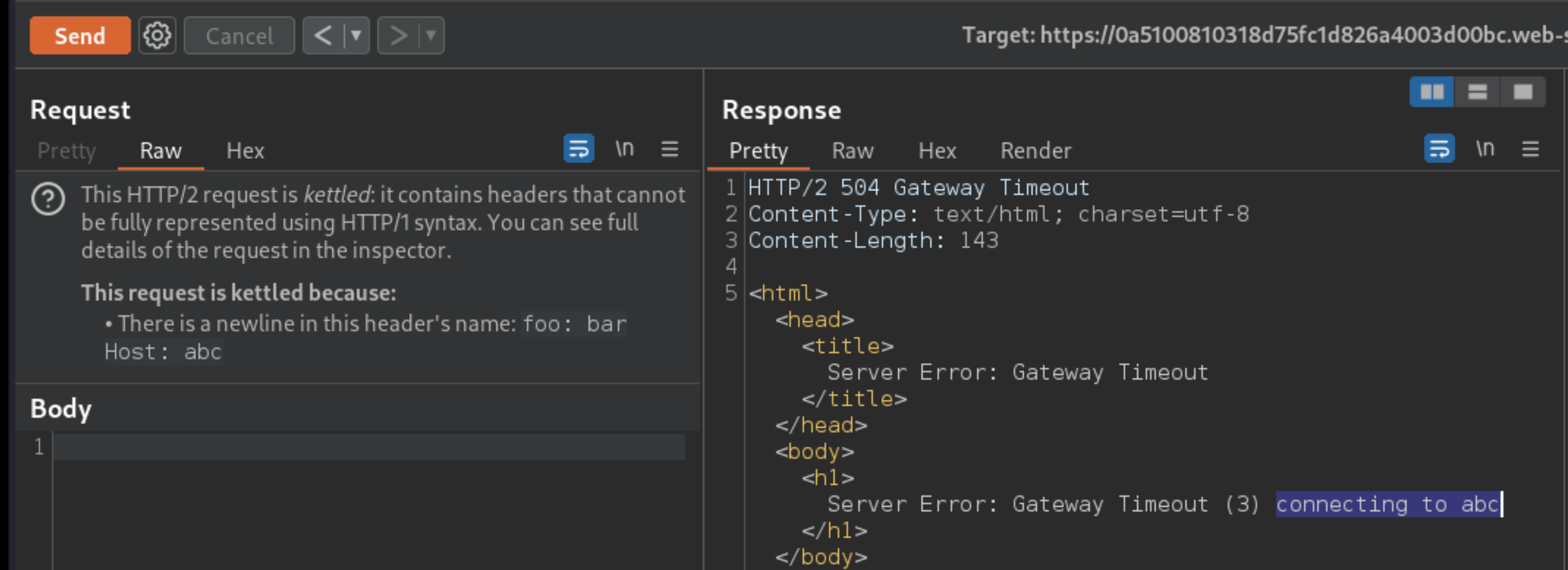 HTTP header smuggling